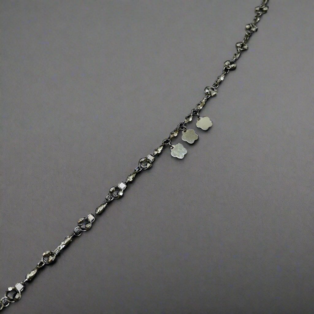 Floral Charm Elegant Silver Bracelet
