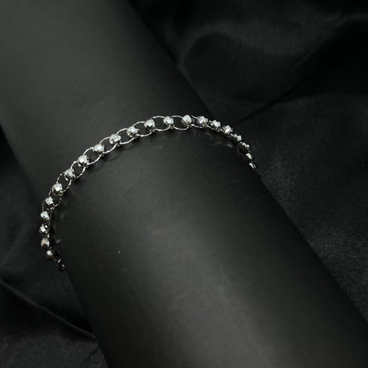 Rings Beaded Chain Bracelet with Bow Charm
