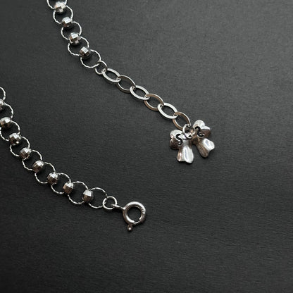 Rings Beaded Chain Bracelet with Bow Charm