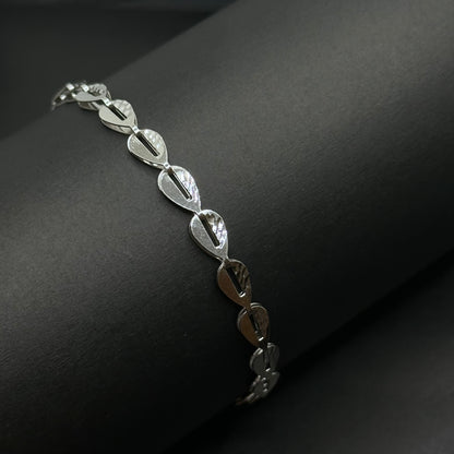 Shiny Silver Leaf Bracelet