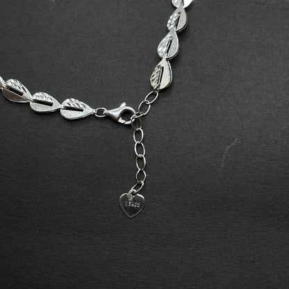 Shiny Silver Leaf Bracelet