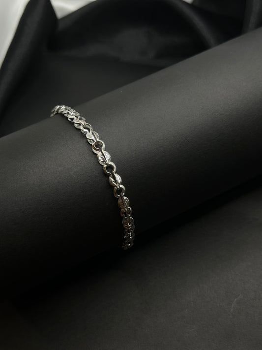 Elegant Silver Teardrop Link Bracelet